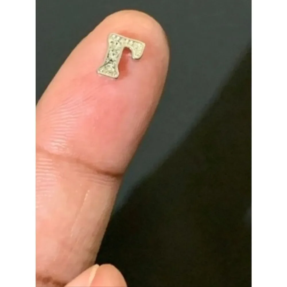 Silver X Charm with Clear Crystal Accents